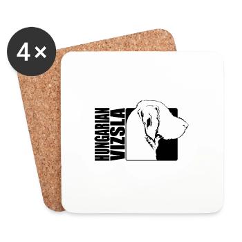Hungarian Vizsla Wirehaired Profile Dogs Wilsigns - Coasters (set of 4) - white - Front