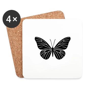 Small butterfly - Coasters (set of 4) - white - Front