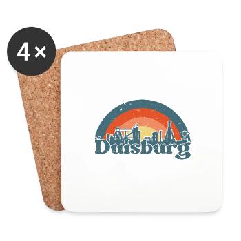 Duisburg Stadt Industrie Kohle Ruhrpott - Untersetzer (4er-Set) - Weiß - Vorne