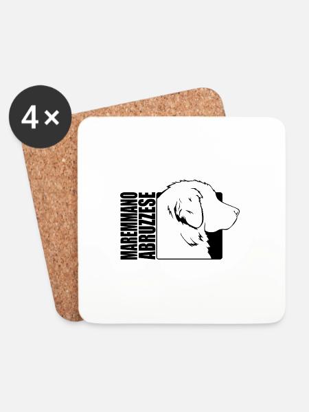 Maremmano Abruzzese Profil Hunde Hund Wilsigns - Untersetzer (4er-Set) - Weiß