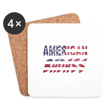 American Badass - vrai mec américain! - Dessous de verre (lot de 4) - blanc - Devant