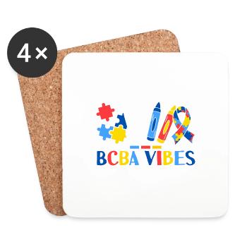 BCBA Vibes Applied Behavior Analysis Therapy - Coasters (set of 4) - white - Front