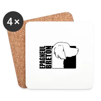 Epagneul Breton Profil Chiens Chien Wilsigns - Dessous de verre (lot de 4) - blanc - Devant