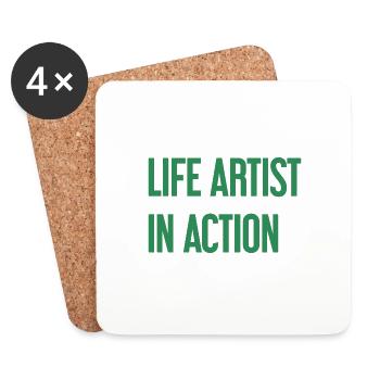 Artists of life in action - Coasters (set of 4) - white - Front