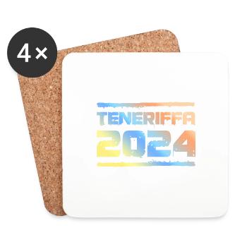 Tenerife 2024 Coloré - Dessous de verre (lot de 4) - blanc - Devant