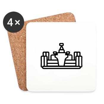 F1 Race Car - Coasters (set of 4) - white - Front