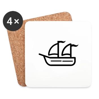 Pirate ship - Coasters (set of 4) - white - Front