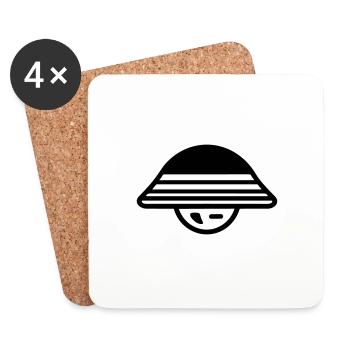 flying saucer - Coasters (set of 4) - white - Front