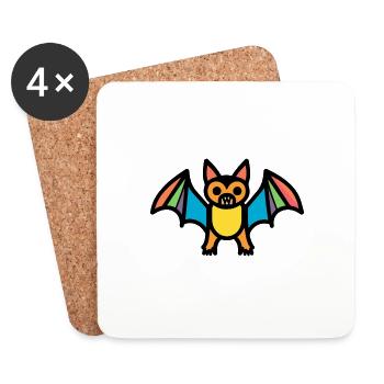 Fledermaus Halloween Symbol Lustig - Untersetzer (4er-Set) - Weiß - Vorne
