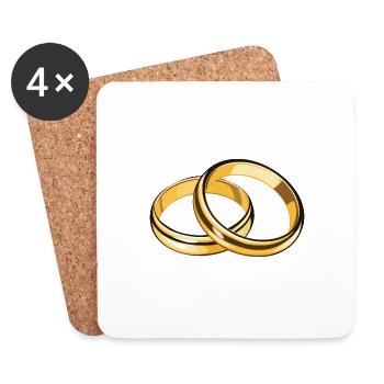 Symbole des alliances - Dessous de verre (lot de 4) - blanc - Devant