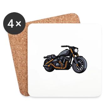 Motard - Dessous de verre (lot de 4) - blanc - Devant