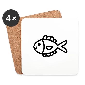 fish - Coasters (set of 4) - white - Front