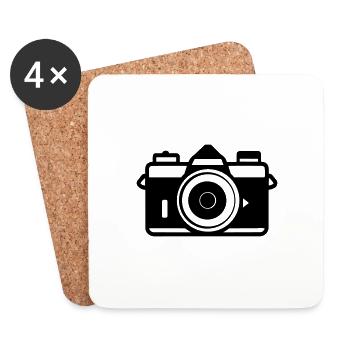 Appareil photo - Dessous de verre (lot de 4) - blanc - Devant