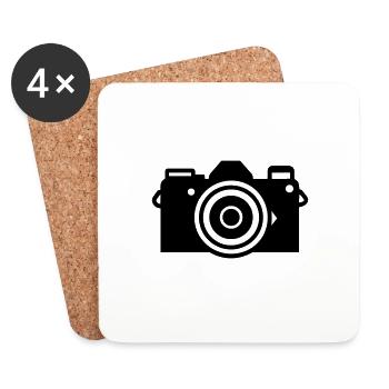 Appareil photo - Dessous de verre (lot de 4) - blanc - Devant