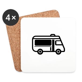 camping car - Dessous de verre (lot de 4) - blanc - Devant