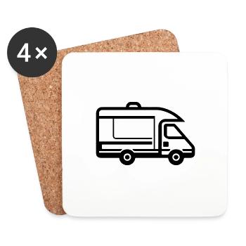 camping car - Dessous de verre (lot de 4) - blanc - Devant