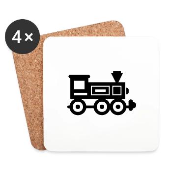 locomotive - Dessous de verre (lot de 4) - blanc - Devant