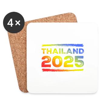 Thailand 2025 Bunt - Untersetzer (4er-Set) - Weiß - Vorne