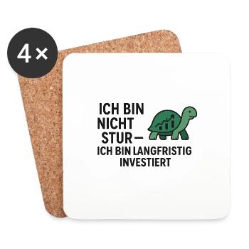 ich bin nicht stur ich bin langfristig invest - Untersetzer (4er-Set) - Weiß - Vorne