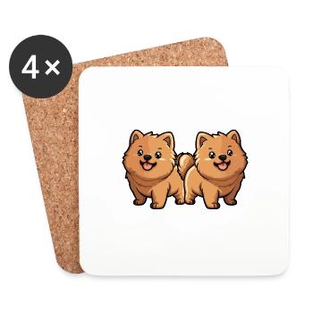 Chow Chow Chien Bande dessinée - Dessous de verre (lot de 4) - blanc - Devant