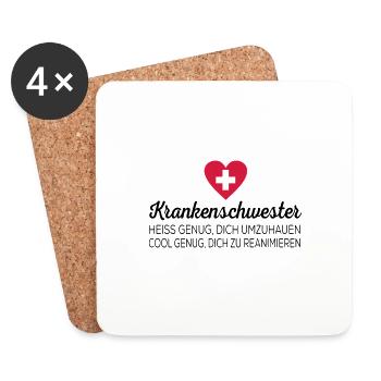 Krankenschwester - Untersetzer (4er-Set) - Weiß - Vorne