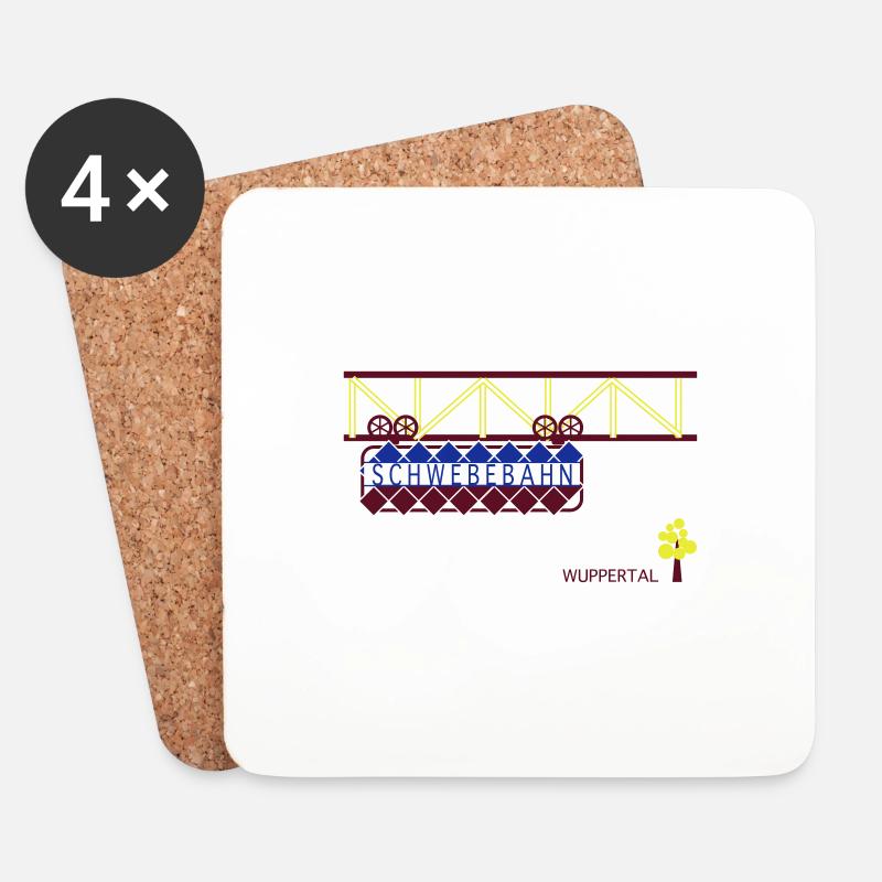 Wuppertaler Schwebebahn - Untersetzer (4er-Set) - Weiß