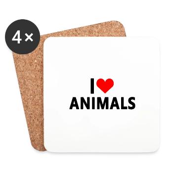 Animal Love - Coasters (set of 4) - white - Front