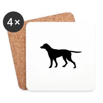 chien - Dessous de verre (lot de 4) - blanc - Devant
