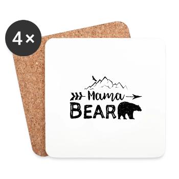Mama Bear - Mutter - Untersetzer (4er-Set) - Weiß - Vorne