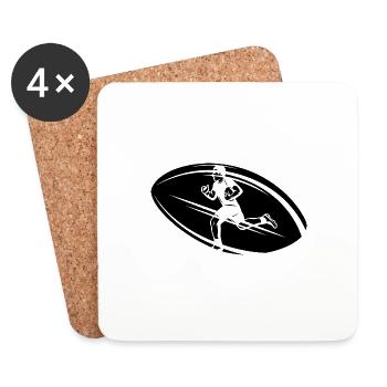 Rétro Rugby Rugby Fan Rugby Rugby Rugby Jouer - Dessous de verre (lot de 4) - blanc - Devant