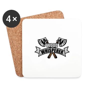 Chuchoteur de bois - Dessous de verre (lot de 4) - blanc - Devant