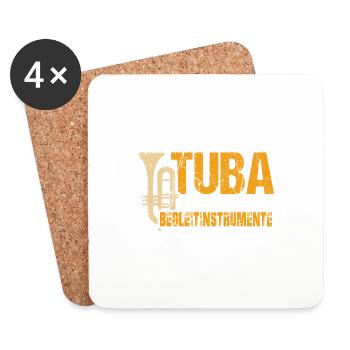Tuba Musik Musikverein Instrument - Untersetzer (4er-Set) - Weiß - Vorne