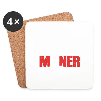 Stolzer Bergmann Hart arbeitende Person Gift - Untersetzer (4er-Set) - Weiß - Vorne