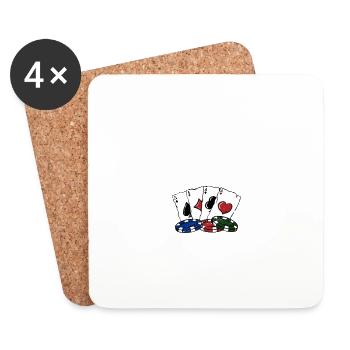 Rattrapez-vous et doublez le jeu de poker des joueurs - Dessous de verre (lot de 4) - blanc - Devant