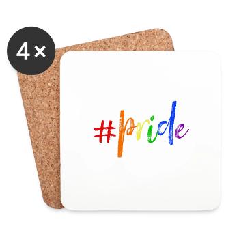 LGBT Regenbogen Gay Pride Homo Lesbisch Schwul - Untersetzer (4er-Set) - Weiß - Vorne