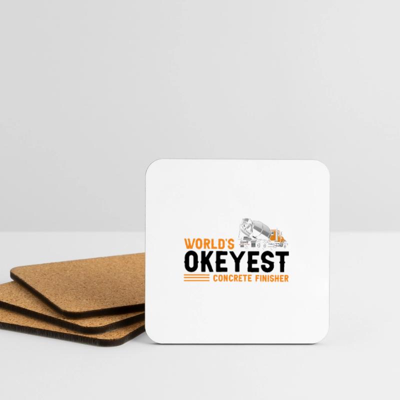 Concrete builder design for construction workers and construction site Coasters (set of 4)