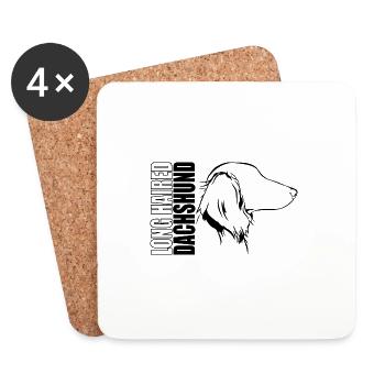 DACHSHUND À POIL LONG Profil Chiens Wilsigns - Dessous de verre (lot de 4) - blanc - Devant