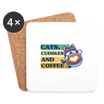 Cat Cat Mama Cat Lover Gift - Coasters (set of 4) - white - Front