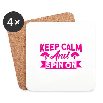 Stay calm and keep turning Flag guard Geschen - Coasters (set of 4) - white - Front