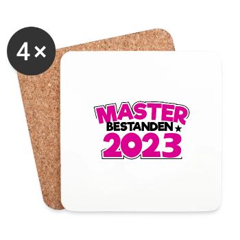 Master 2023 Abschluss Promotion Sponsion Uni - Untersetzer (4er-Set) - Weiß - Vorne