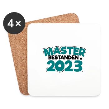 Master 2023 Abschluss Promotion Sponsion Uni - Untersetzer (4er-Set) - Weiß - Vorne
