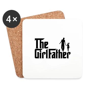 Le père de la petite fille - fier père d’une fille - Dessous de verre (lot de 4) - blanc - Devant