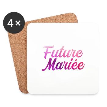 future mariée enterrement vie de jeune fille EVJF - Dessous de verre (lot de 4) - blanc - Devant