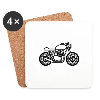 Motorcycle - Coasters (set of 4) - white - Front