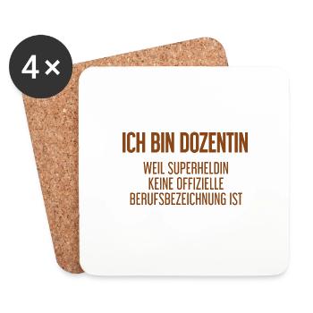 Dozentin - Mein offizieller Superhelden-Beruf! - Untersetzer (4er-Set) - Weiß - Vorne
