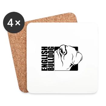 Profil Bulldog Français Chiens Chien Wilsigns - Dessous de verre (lot de 4) - blanc - Devant