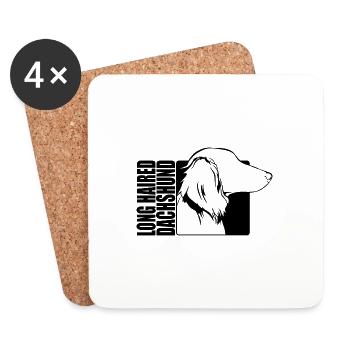 Long Haired Dachshund Profile Dogs Dog Wilsigns - Coasters (set of 4) - white - Front