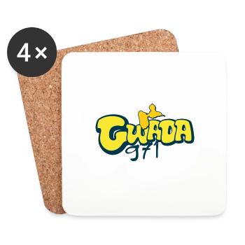 Belle idee cadeau souvenir carte de la guadeloupe - Dessous de verre (lot de 4) - blanc - Devant