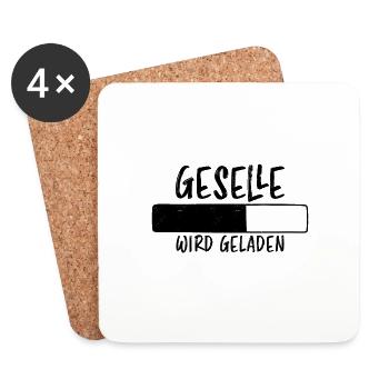 Geselle Spruch Lustiges Gesellenprüfung Geschenk - Untersetzer (4er-Set) - Weiß - Vorne