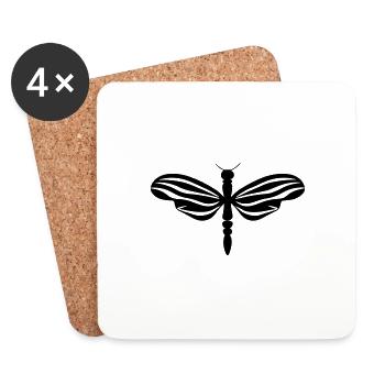 Libellule - Dessous de verre (lot de 4) - blanc - Devant